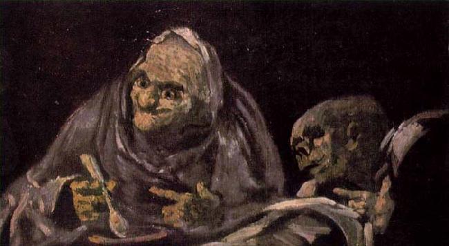Francisco de goya y Lucientes Two Women Eating oil painting image